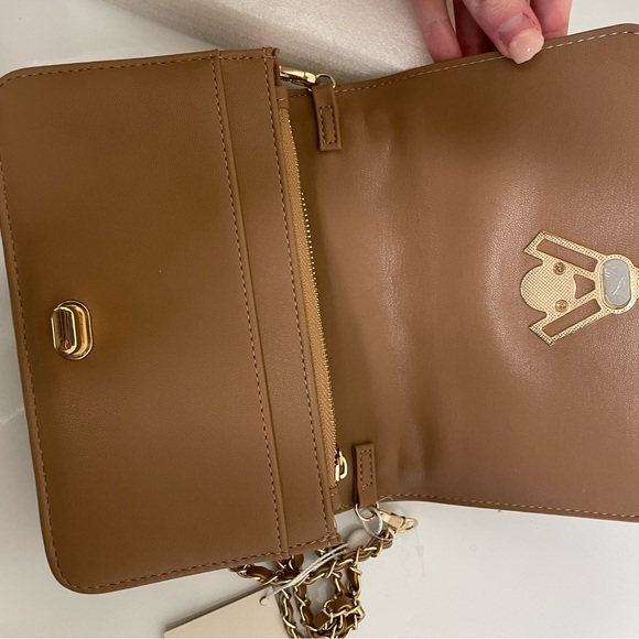 Valentino Orlandi Brown Quilted Chain Bag with Card Space Inside NWT - Picture 5 of 6